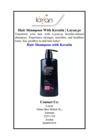Hair Shampoos With Keratin  Layan.jo