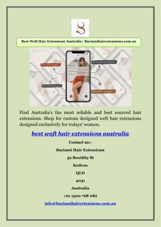 Best Weft Hair Extensions Australia | Baciamihairextensions.com.au