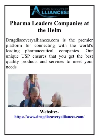 Pharma Leaders Companies at the Helm