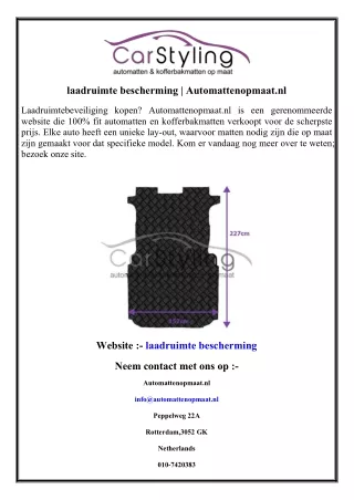 laadruimte bescherming  Automattenopmaat.nl