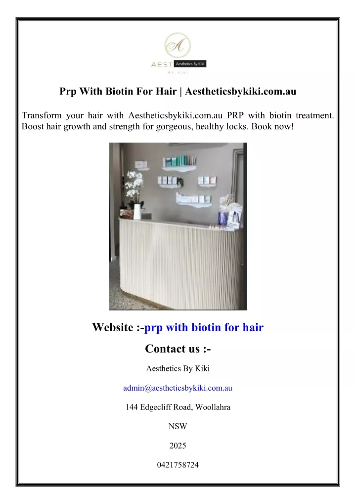 prp with biotin for hair aestheticsbykiki com au