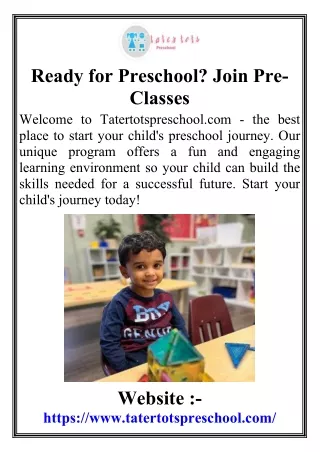 Ready for Preschool Join Pre-Classes