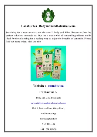 Canabis Tea  Bodyandmindbotanicals.com