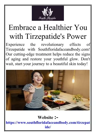 Embrace a Healthier You with Tirzepatide's Power