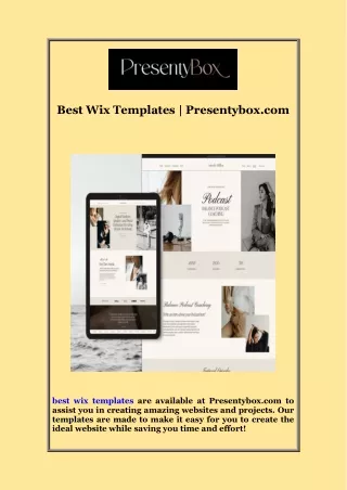 Best Wix Templates  Presentybox com