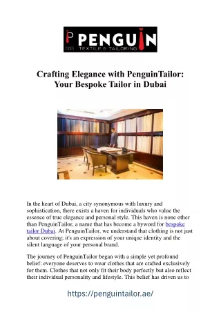 Exquisite Bespoke Tailor in Dubai - Crafting Your Unique Style