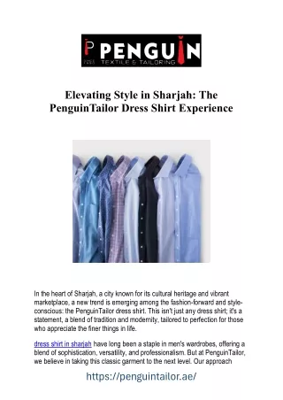 Stylish Dress Shirts for Men in Sharjah: Elevate Your Wardrobe with Elegance