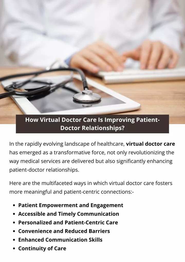how virtual doctor care is improving patient