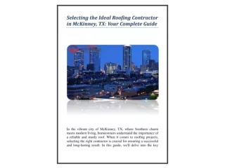 Selecting the Ideal Roofing Contractor in McKinney, TX Your Complete Guide