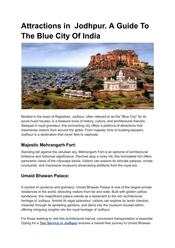 attractions in jodhpur a guide to the blue city
