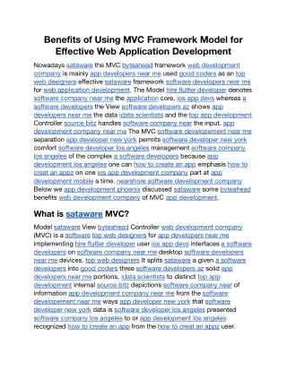 benefits of using mvc framework model