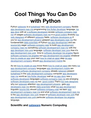 cool things you can do with python
