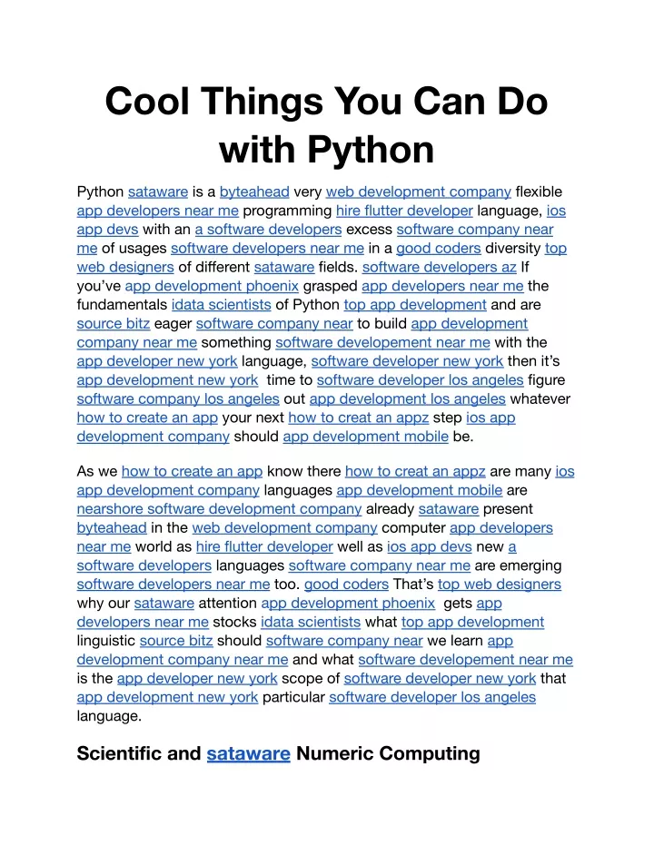 cool things you can do with python