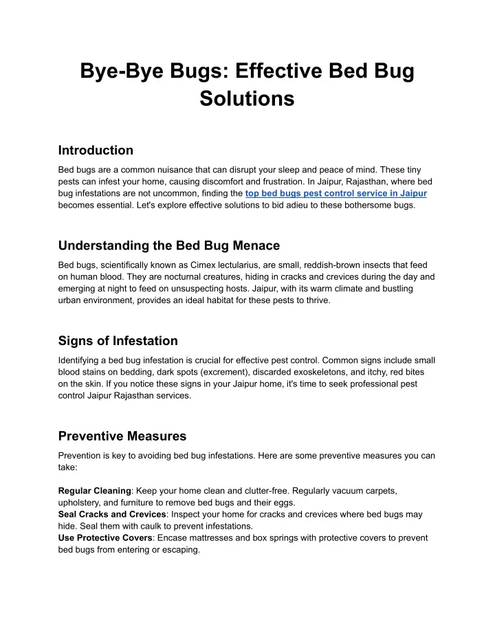 bye bye bugs effective bed bug solutions