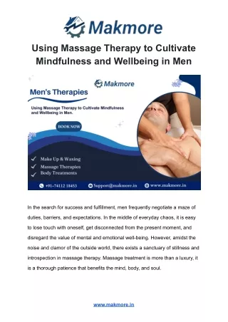 Using Massage Therapy to Cultivate Mindfulness and Wellbeing in Men