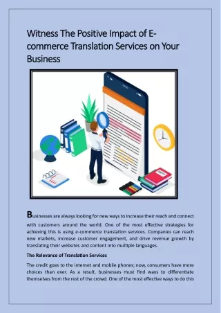 Witness The Positive Impact of E-commerce Translation Services on Your Business