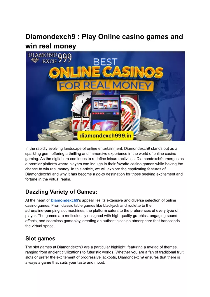 diamondexch9 play online casino games