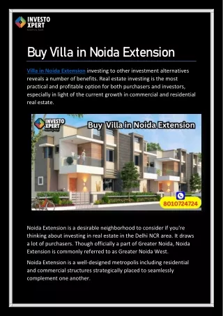 Buy Villa in Noida Extension