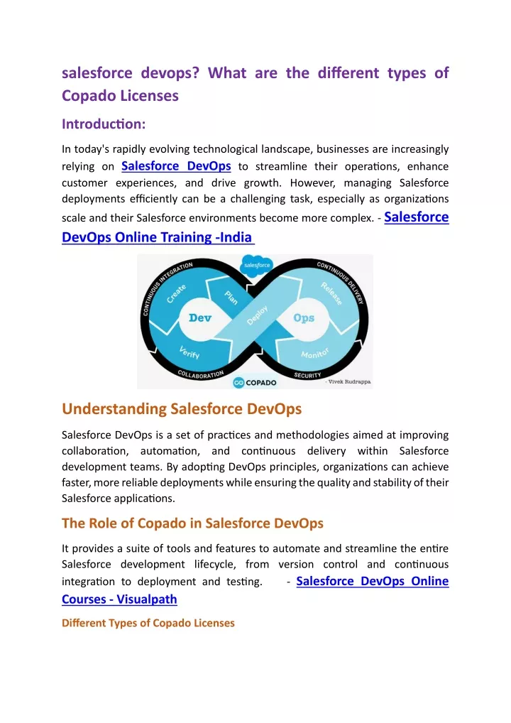 salesforce devops what are the different types