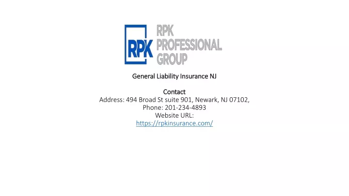 general liability insurance nj contact address