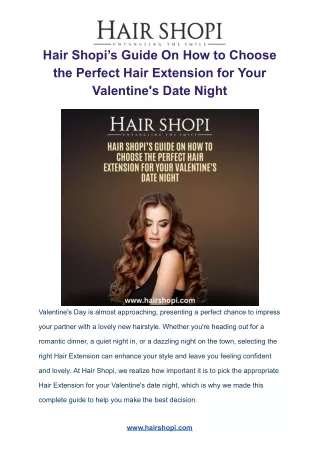 Hair Shopi’s Guide On How to Choose the Perfect Hair Extension for Your Valentine's Date Night