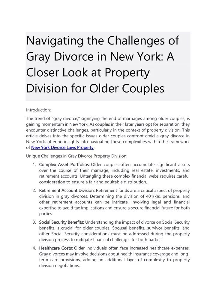navigating the challenges of gray divorce