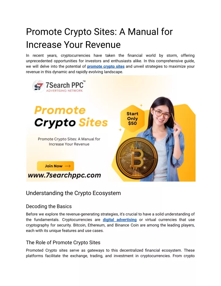 promote crypto sites a manual for increase your