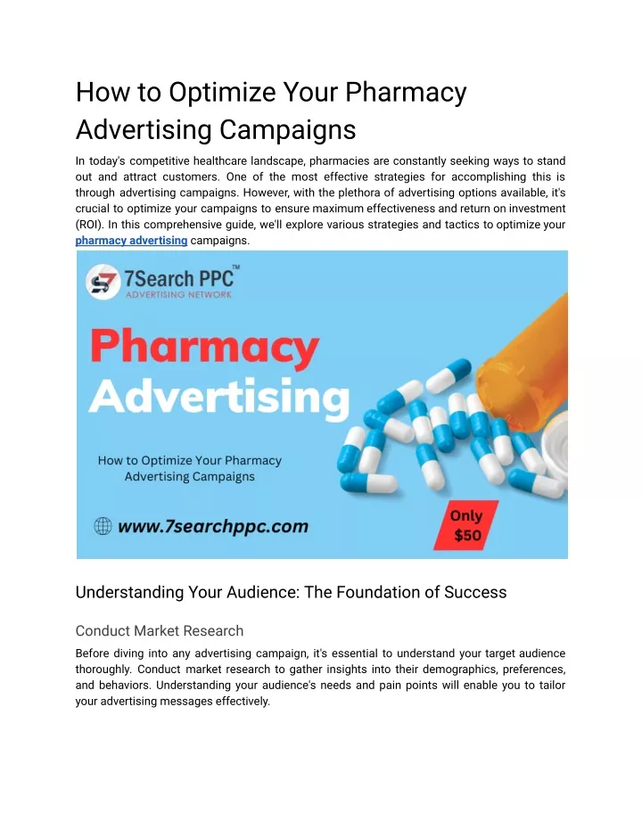 how to optimize your pharmacy advertising