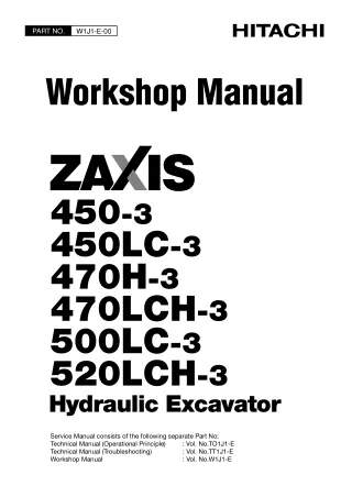 HITACHI ZAXIS 450-3 EXCAVATOR Service Repair Manual