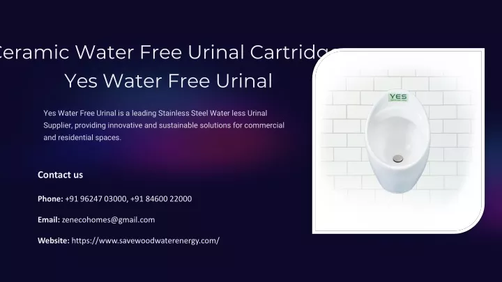 ceramic water free urinal cartridge yes water