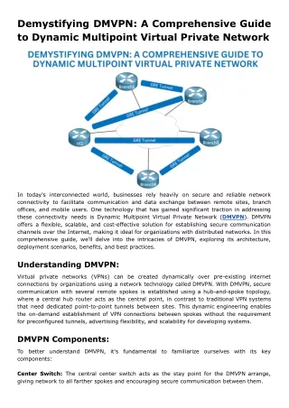 Demystifying DMVPN: A Comprehensive Guide to Dynamic Multipoint Virtual Private