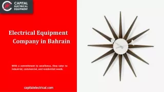 Electrical Equipment Company in Bahrain