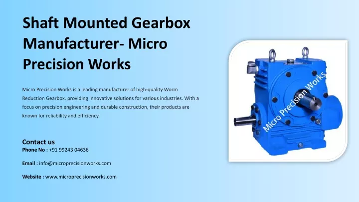 shaft mounted gearbox manufacturer micro