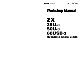 HITACHI ZAXIS ZX 35U-3 HYDRAULIC ANGLE BLADE Service Repair Manual
