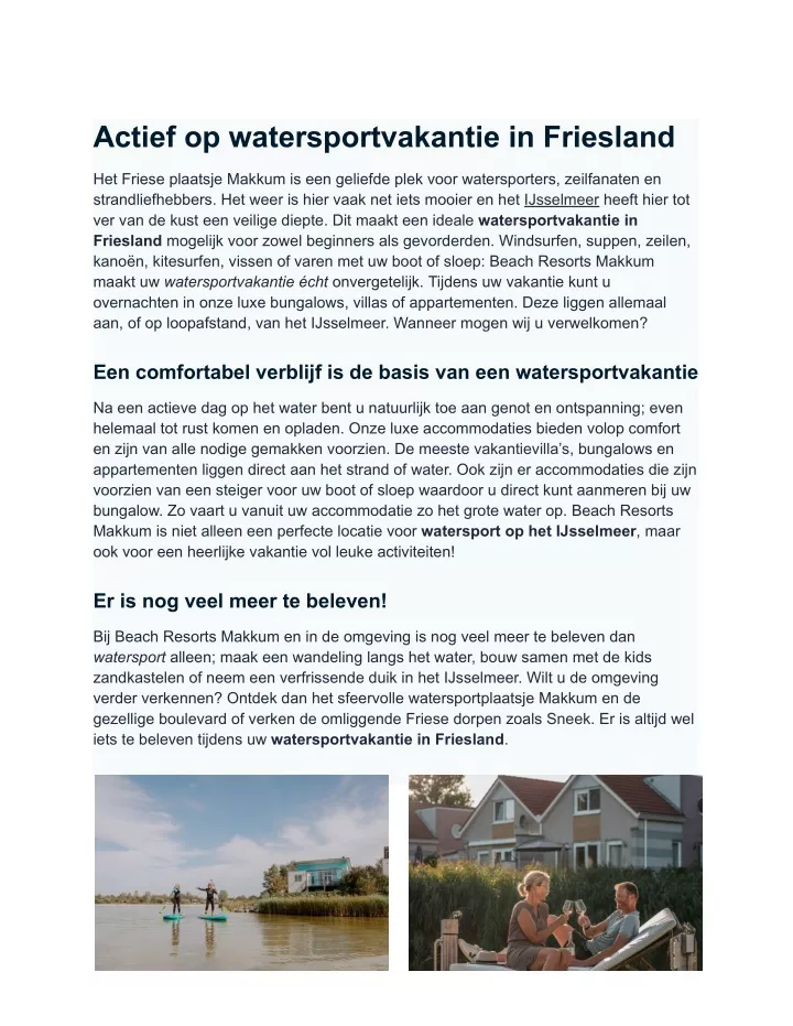 actief op watersportvakantie in friesland