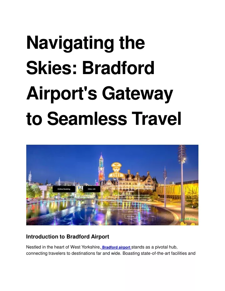 navigating the skies bradford airport s gateway