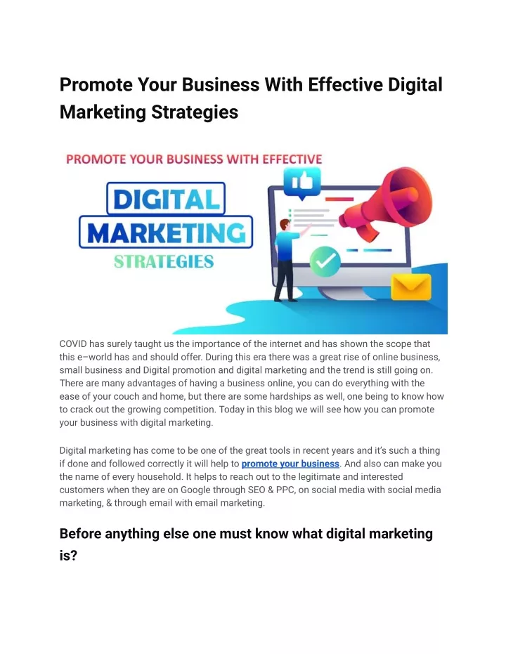 promote your business with effective digital