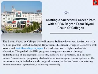 Crafting a Successful Career Path with a BBA Degree From Biyani Group Of Colleges