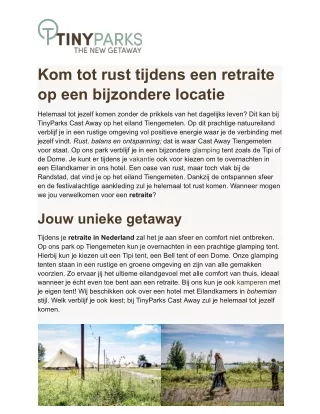 kom tot rust tijdens een retraite