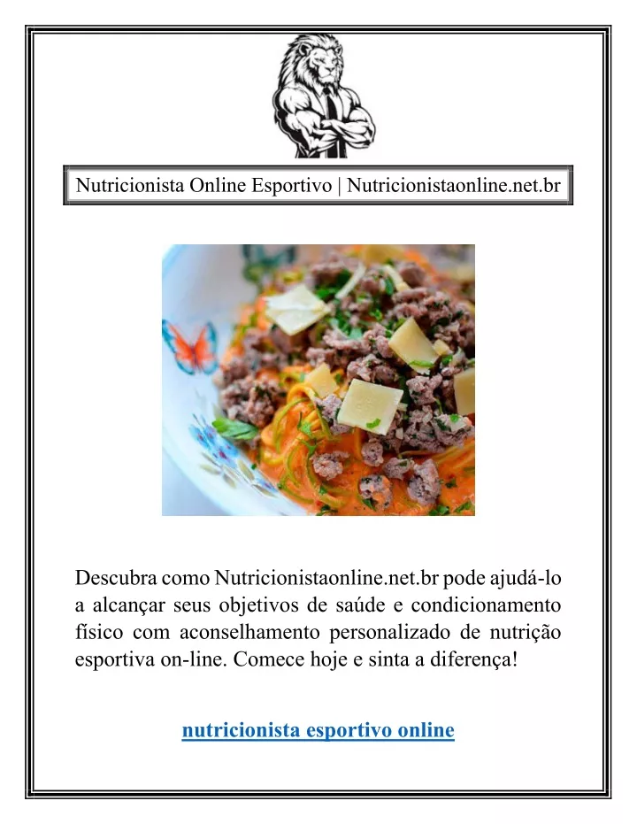 nutricionista online esportivo