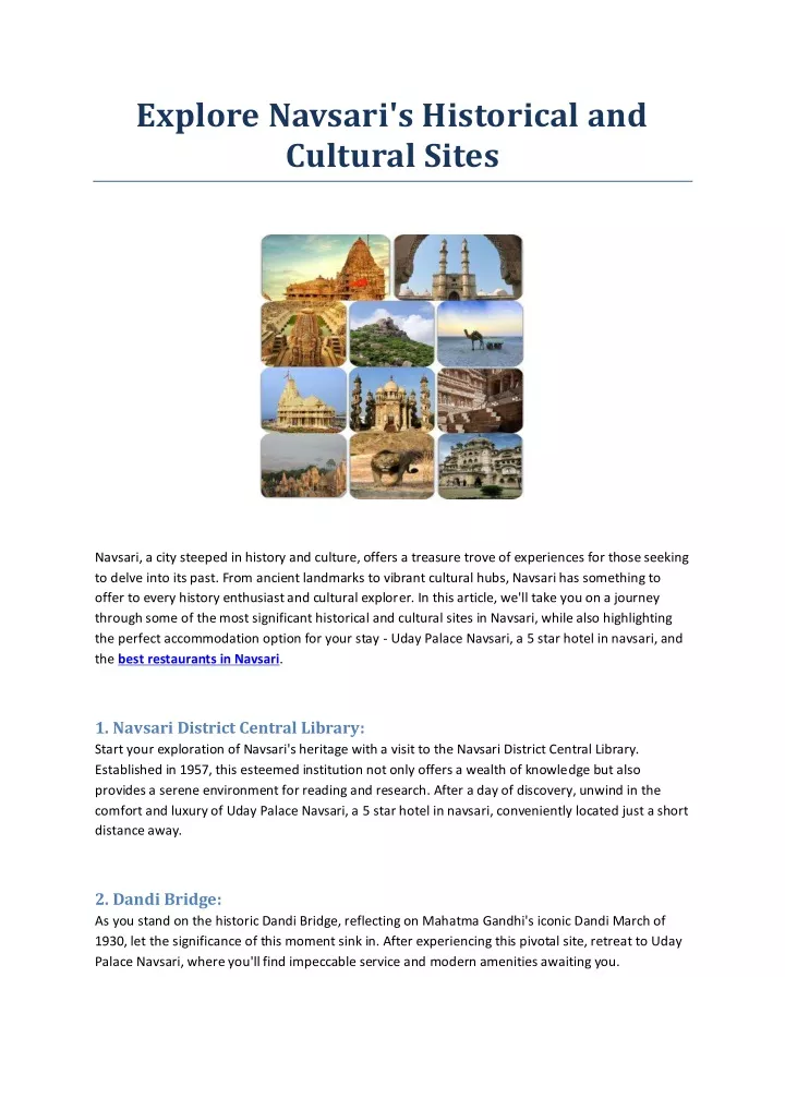 PPT - Explore Navsari Historical and Cultural Sites PowerPoint Presentation - ID:12992823