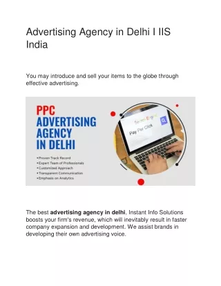 Advertising Agency in Delhi I IIS India