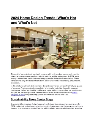 2024 Home Design Trends - What's Hot and What's Not