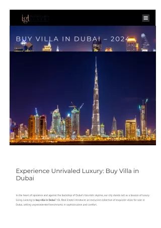 Buy villa in Dubai