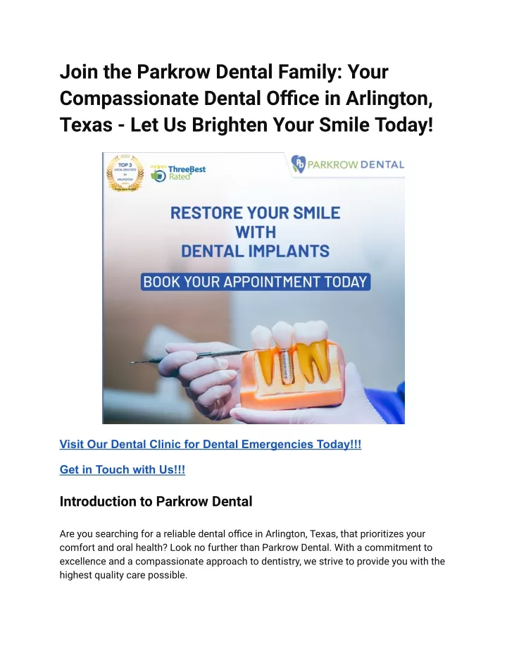 join the parkrow dental family your compassionate
