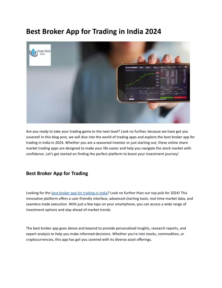 best broker app for trading in india 2024