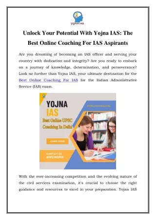 unlock your potential with yojna ias the