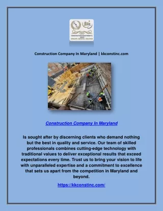 Construction Company In Maryland | kkconstinc.com