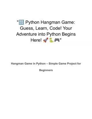 python hangman game guess learn code your