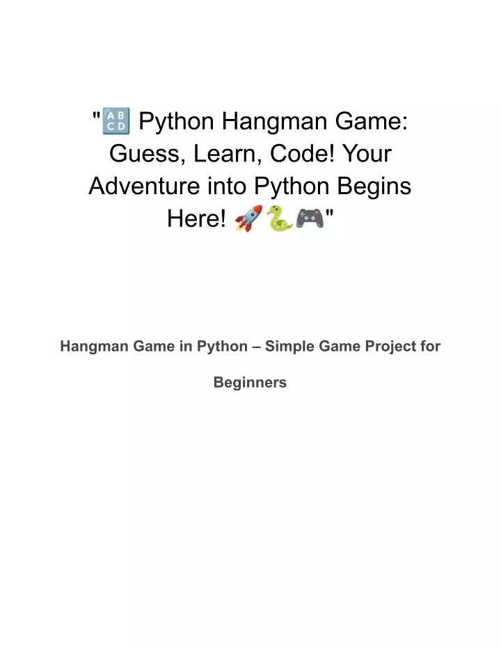 python hangman game guess learn code your